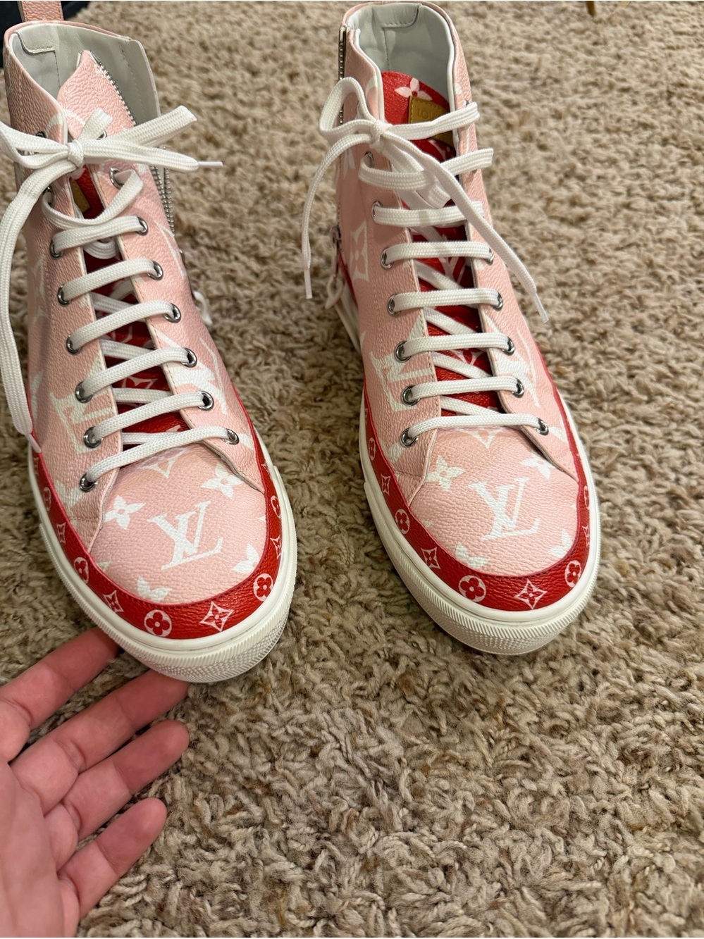 Louis Vuitton Stellar Monogram High-Top Sneakers 42